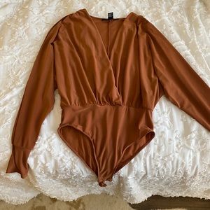 Forever 21 Flowy orange bodysuit